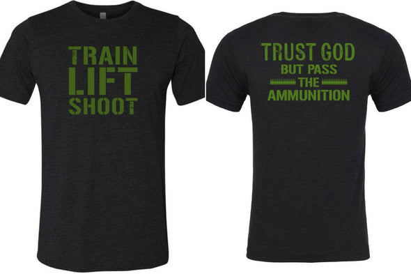 Trust God but pass the ammo (Black) - Men's T-Shirt