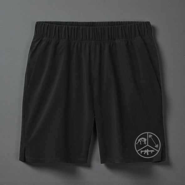 Pie Skills Pocketed 7” (Black) Gym Training Shorts