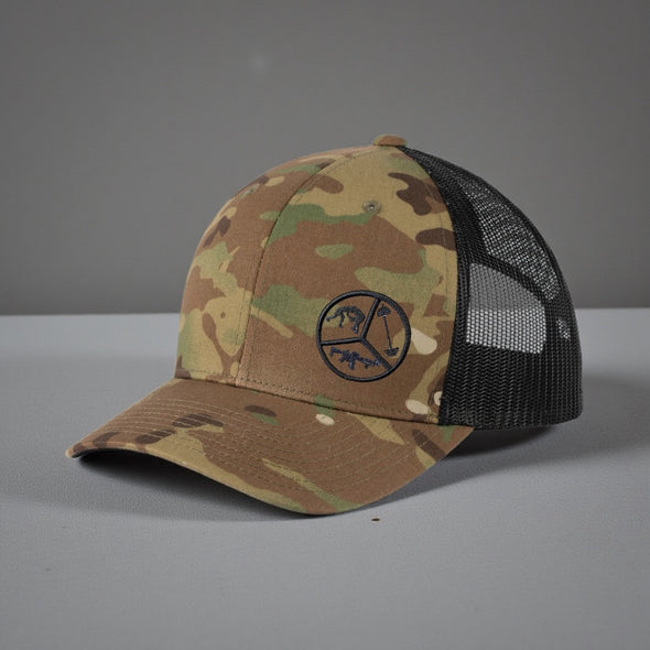 Multi-cam Pie Skills Adjustable SnapBack Hat (Multicam/Black)