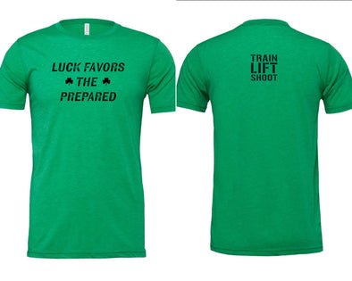 Luck Favors the Prepared - (Kelly green) - Men's T-Shirt