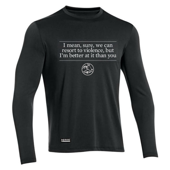 Resort to violence (Black) DriFit Longsleeve Training Shirt - Men’s & Women’s