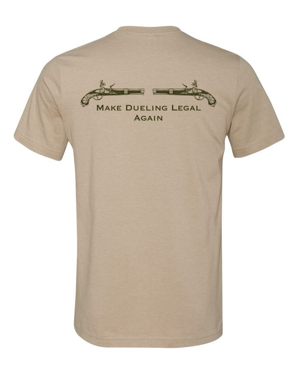 Make Dueling Legal Again (Tan/OD) - Men's T-Shirt