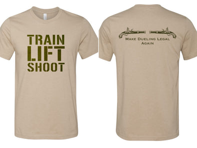 Make Dueling Legal Again (Tan/OD) - Men's T-Shirt