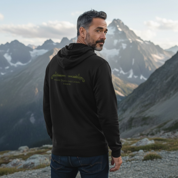 Make Dueling Legal Again (Black) DriFit UV Performance Hooded Long Sleeve Training Shirt - Men’s & Women’s