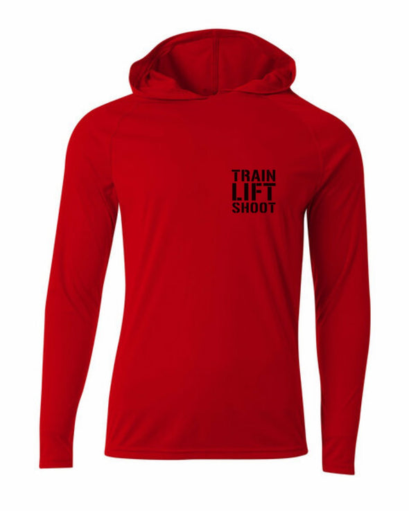 I AM THE WALL (Red) DriFit UV Performance Hooded Long Sleeve Training Shirt - Men’s & Women’s