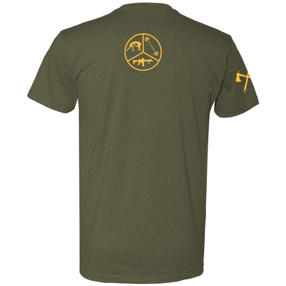 Train Lift Shoot DISOBEY (OD/Gold) - Men's T-Shirt