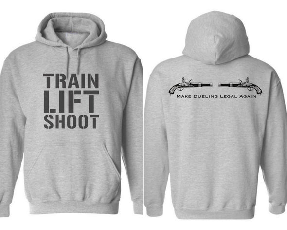 Train Lift Shoot - Make Dueling Legal Again (Grey) - Men's & Women's Hoodie
