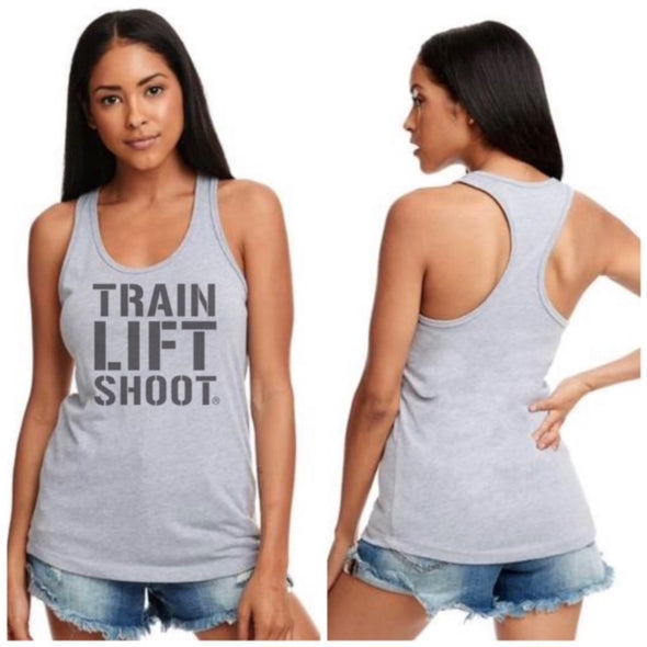 Train Lift Shoot Women’s Racer Back Tank (Grey)