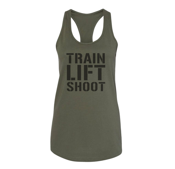 Train Lift Shoot Women’s Racerback Tank (OD)