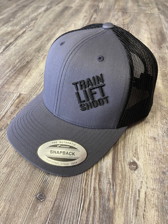 Train Lift Shoot Sport-Tek Adjustable Snapback Cap (Grey/Black)