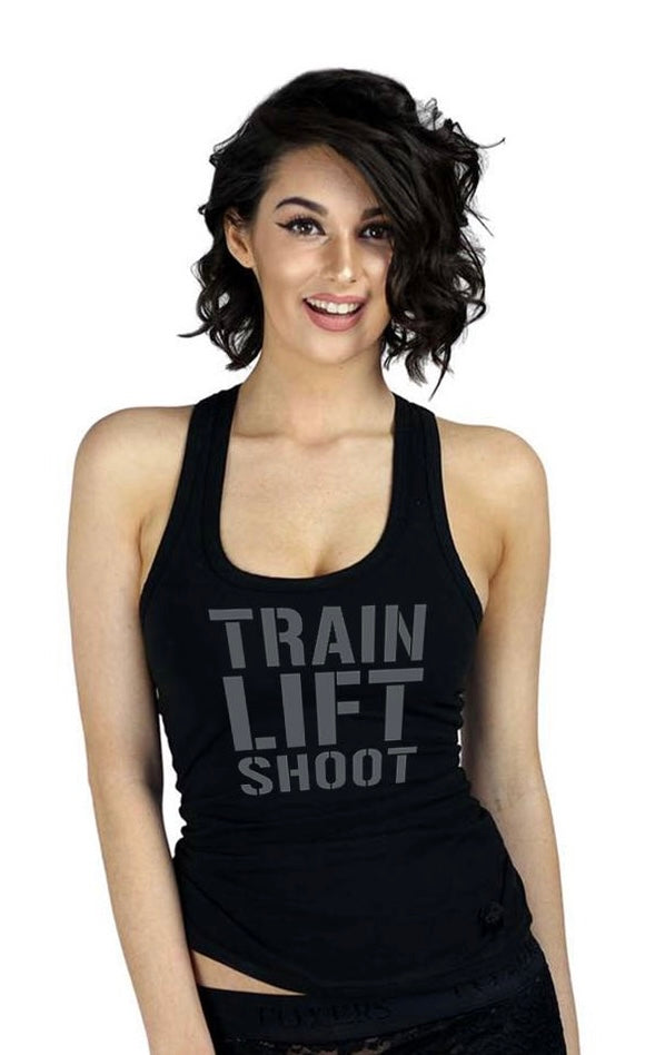 Train Lift Shoot Women's Racer Back Tank (Black)
